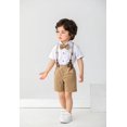 thumbnail image 2 of Conjunto de camisa Boarnseorl para caballero y pantalones cortos para bebés y niños de 4 a 5 años, 2 of 9