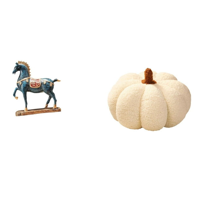 Escultura De Peluche De Calabaza Y Caballo De Pie Para Escritorio, Sofá, Estantería, Sala De Estar, Dormitorio, Decoración De Cojín Feng Shui De Halloween