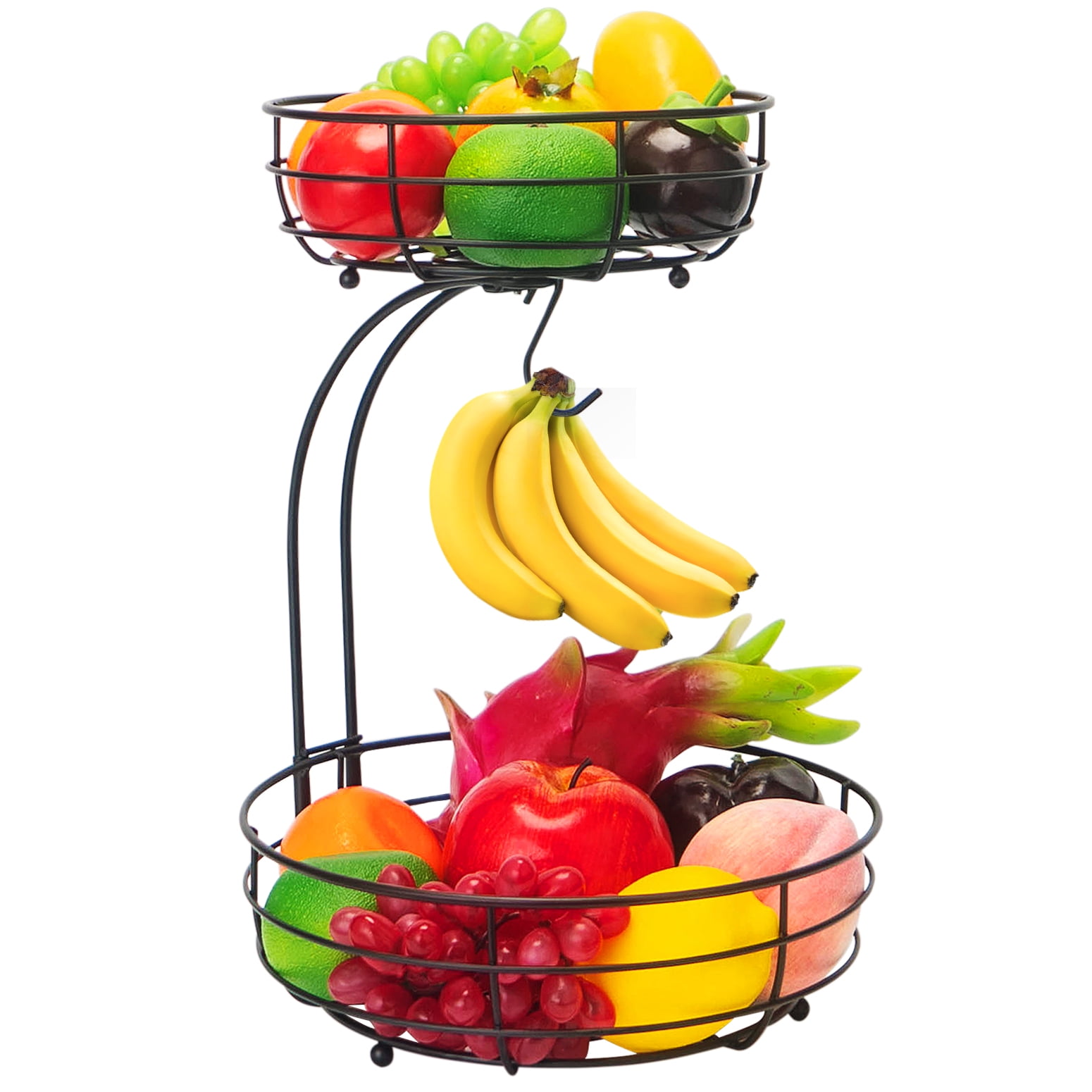2Tier Countertop Fruit Basket Holder & Decorative Bowl Stand — Perfect