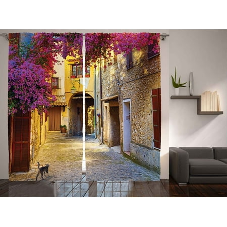 European Design Modern Art Print Living Room Curtains 2 Panels Set