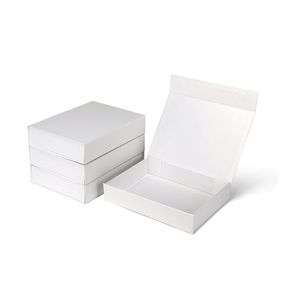 4-Piece Premium White Magnetic Closure Gift Box Set (11.5"x8.5"x2.3")