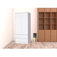 thumbnail image 4 of HomeRoots 518211 32 in. Accent Cabinet Soft Close with Multiple Shelves & Two Drawers, White, 4 of 5
