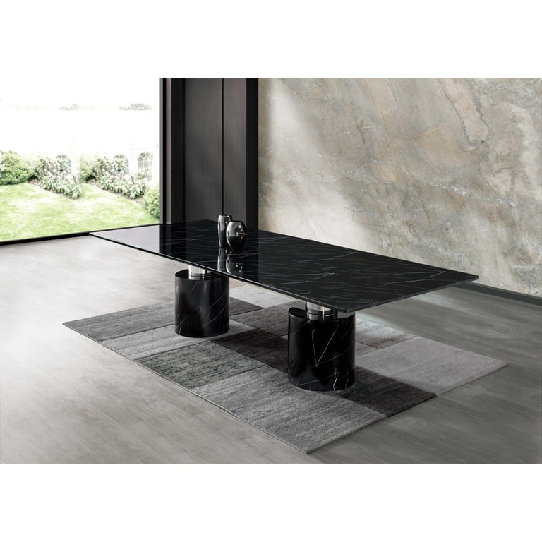 120 X 48 X 30 Black Marble Stainless Steel Dining Table 120 X 48 X 30 Black Marble Stainless Steel Dining Table