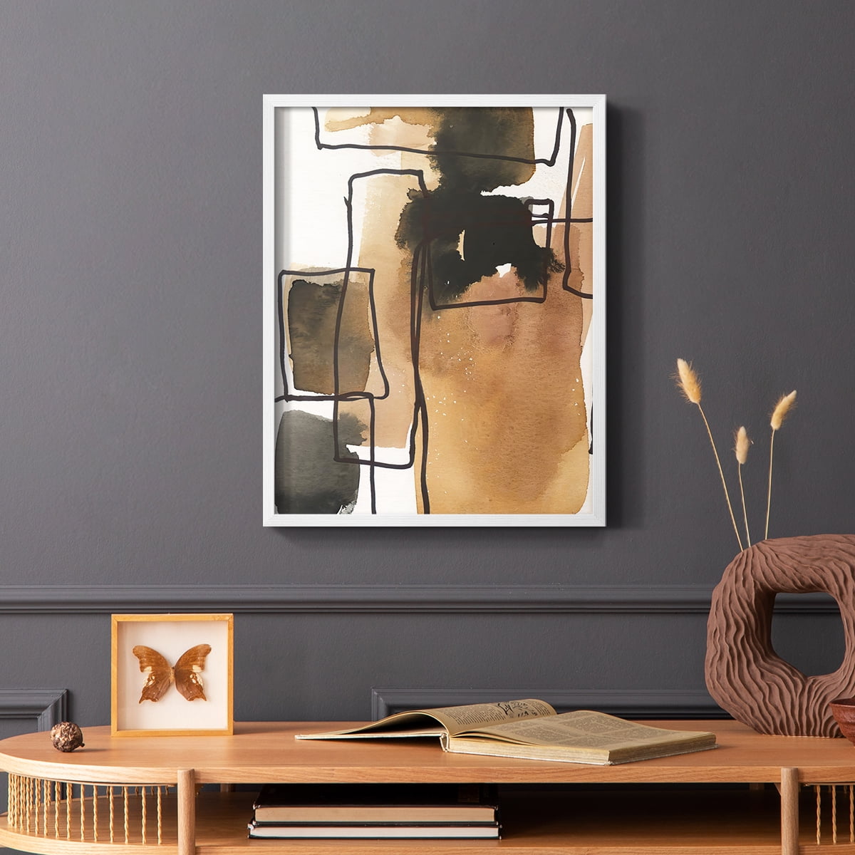 Retro Vibe IV in White Solid Wood 11 x 14 Framed Print