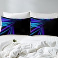 thumbnail image 4 of Erosebridal Futuristic Abstract Fitted Sheet Set Full, Neon Gradient Bedding Full Size, Hippie Striped Decor（No Top Sheet）, 4 of 6