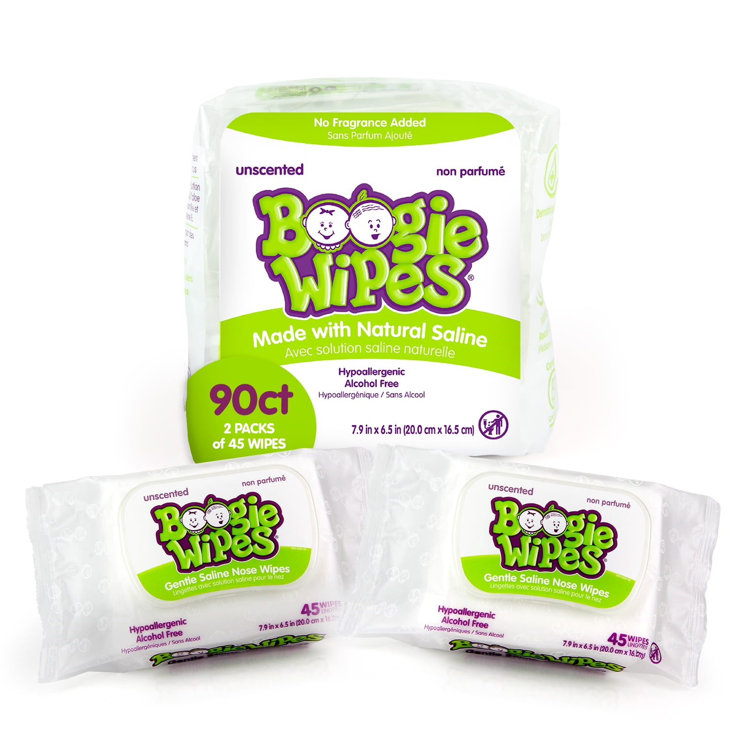 Boogie Wipes Saline Nose Wipes Unscented - 90ct : Target