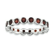 Sterling Silver Stackable Expressions Garnet Ring Size 8