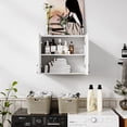 thumbnail image 6 of White Laundry Room Cabinets and Storage with 2 Doors and Utility Adjustable Shelf，Gabinetes Para Cocina Cupboard Kitchen Organizers and Storage Pantry Wall Mounted 12.4"D x 23.6"W x 19.7"H, 6 of 7