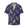 thumbnail image 3 of Goofa Colorful Dinosaur Printed Men's Casual Short-sleeved Shirt,Lightweight Breathable Button-down,Summer Casual men's top,Versatile Fashion shirt-XX-Large, 3 of 7