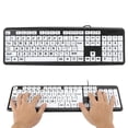 thumbnail image 2 of Yingyy Computer Large Print Wired Keyboard Fluent Typing Lightweight USB Keyboards Cable Input Equipment Keypad Elderly Weak Sight, 2 of 9