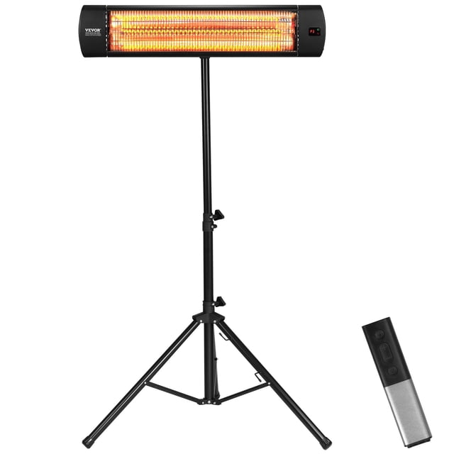 Calentador infrarrojo VEVOR de 1500 W con mando a distancia LED, 34 cm, con soporte