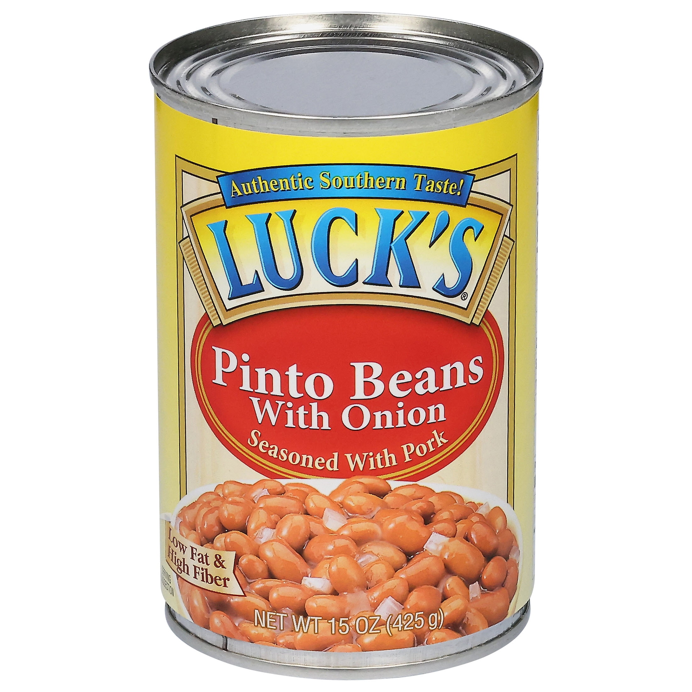 (8 pack) Luck's Pinto Beans with Onion, Seasoned with Pork, 15oz Can