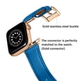 thumbnail image 4 of WFEAGL Genuine Leather Business Replacement Apple Watch Bands 38mm 40mm 41mm Blue/Gold, 4 of 8