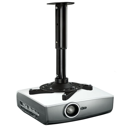 Mount-It! Projector Ceiling Mount Universal Bracket | Height Adjustable Pole and Arms | Black
