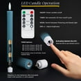 thumbnail image 3 of WYZworks 10" Fluted Ribbed LED Blue Grooved Pillar Candles, Remote & 24h Timer Memory, On/Off Switch - Flameless Dimmable Battery Operated w/Flicker Mode, Home Wedding Decor (6 Pack), 3 of 9