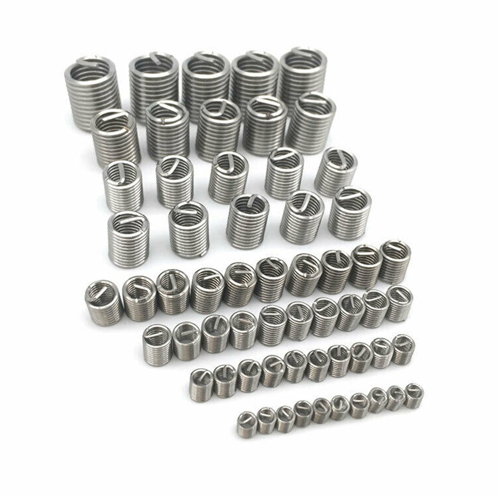 150pcs M3 M4 M6 M8 M10 M12 304 Thread Repair Insert Stainless Steel Coiled Wire Helical Screw Thread Inserts Assortment Kit with Plastic Case Box 