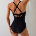 thumbnail image 4 of NMMUED Women Tummy Control One Piece Swimsuit Push Up Bathing Suit Full Coverage Slimming Swimwear Black S, 4 of 5