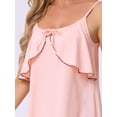thumbnail image 5 of DARING DIVA Women's Sleeveless Loose Fit Chemise Ruffle Camisole M Pink, 5 of 7