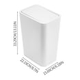 thumbnail image 2 of Small Covered Trash Can 10 Liter Plastic Trash Can with Pop-up Lid Suitable for Bathrooms Bedrooms Offices Kitchens, Office Square Flip Top Press Trash Can for Narrow Spaces, White, 2 of 5