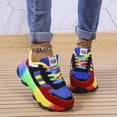 thumbnail image 3 of New Orthopedic Shoes Rainbow Sneakers - Slip On Air Cushion Walking Shoes with Arch Support, Lace Up Breathable Platform Walking Shoes, Women's Non-Slip Stretch Casual Sneakers, 3 of 6