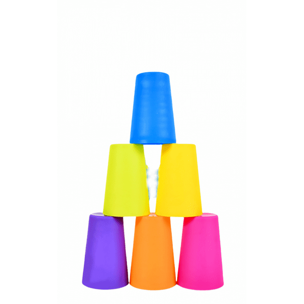 SAYDY Stacking Cups Game with 50 Challenges, 6 Stacking Cups, Bell