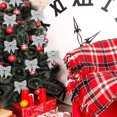 thumbnail image 5 of 24 Pcs Christmas Bow Silver Christmas Tree Decorations Crafts Present Glitter Ornaments Bow Xmas Tree Bows Wreath Bows for Xmas Home Decor Wedding Party Indoor and Outdoor Decoration,5.5 in, 5 of 9