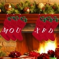 2 PCS Christmas Holiday Red Thick Knit Stocking Monogram Letter C 2-pcs-christmas-holiday-red-thick-knit-stocking-monogram-letter-c