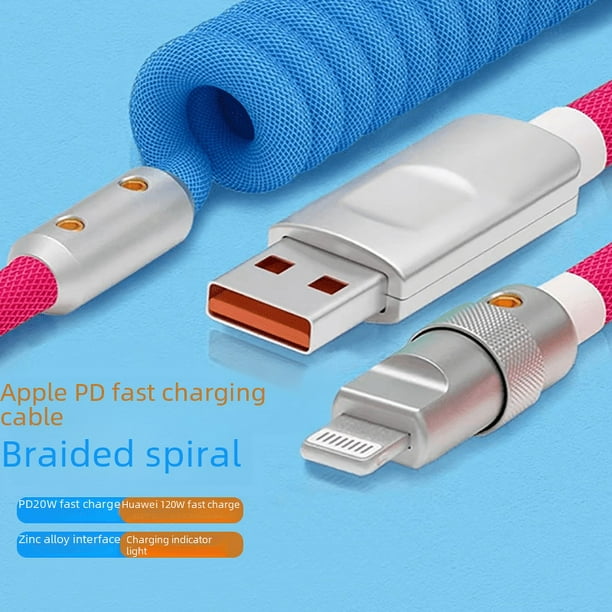Cable de datos PD para línea de carga de automóvil Línea de carga rápida Android de 120 W
