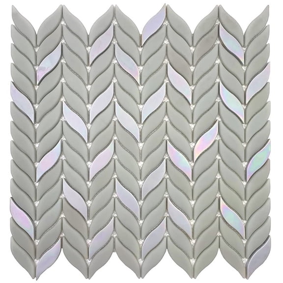 10 pack Flint Gray 11.6-in X 12.1-in Recycled Glass Mosaic Floor and Wall Tile (9.75 sq ft/case)