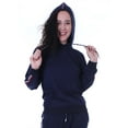 thumbnail image 4 of Moomaya Women's Solid Blue Hoodie Casual Full Sleeve Jogger Top Pullover, 4 of 9