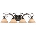 thumbnail image 1 of Beaumont Lane 4 Light Tea Stone Glass Vanity Light in Rubbed Bronze, 1 of 4