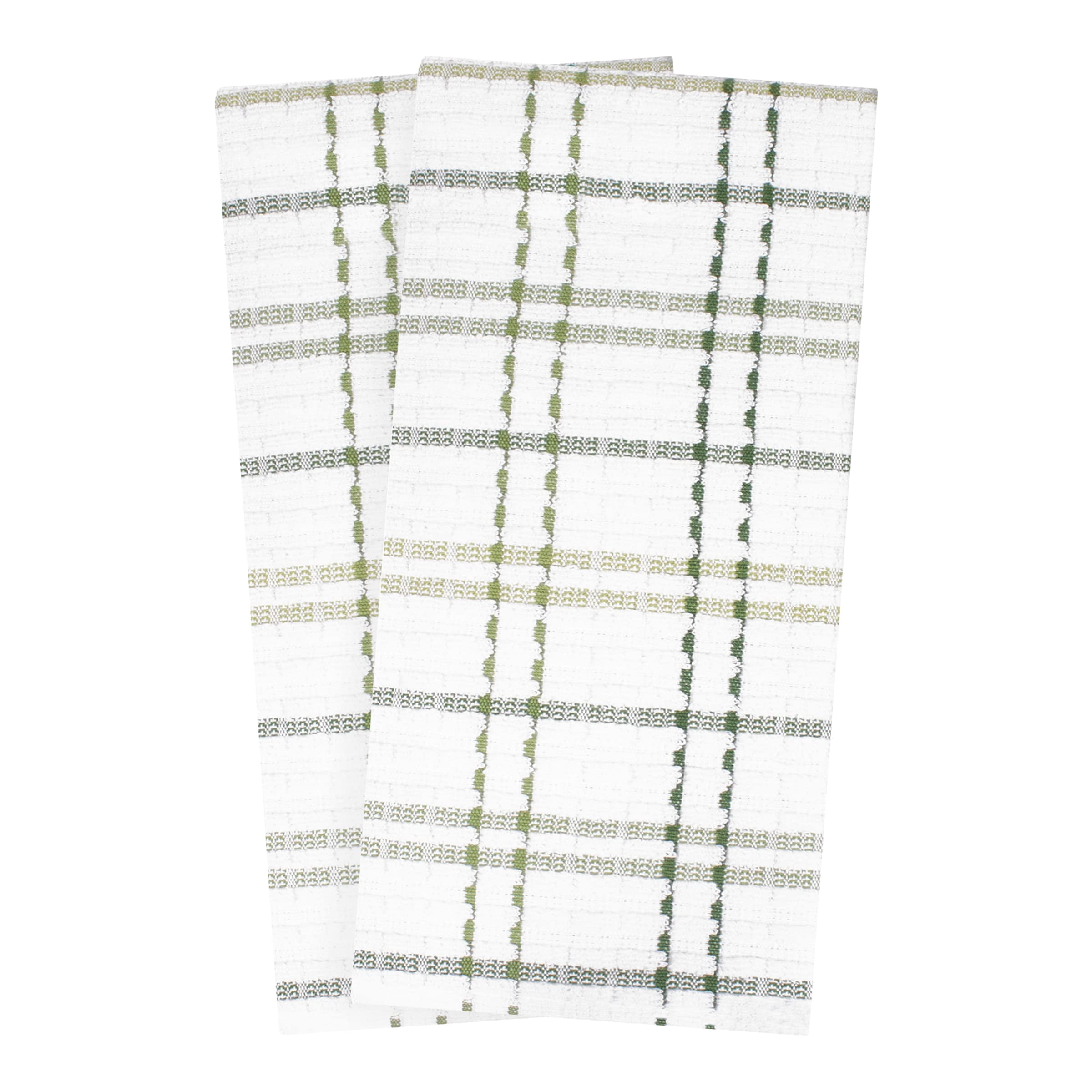 RITZ Royale Collection 100% Combed Terry Cotton, Oversized Kitchen Towel Set, 4-Pack, Solid & Coordinate, Cactus