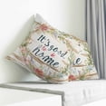 thumbnail image 4 of Throw Pillow Covers 20x20 Inch, Floral Botanical Wreath Decorative Pillow Cases for Couch Sofa Bed, Rustic Wooden Cotton Linen Square Home Decor Pillowcases with Hidden Zipper, 4 of 7