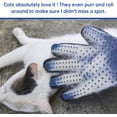 thumbnail image 4 of Guantes de masaje y aseo para perros y gatos, guantes de goma para limpiar el pelo de las mascotas (par azul), 4 of 5