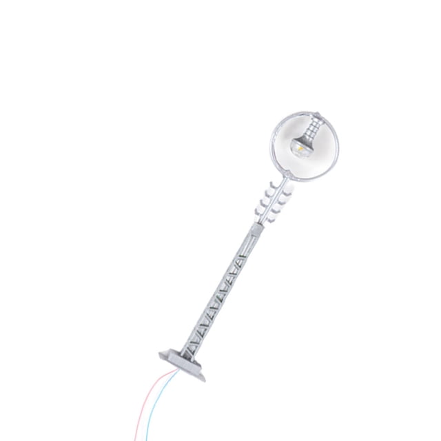 Yuarrent Farola en miniatura a escala 1:87, lámpara de señal LED, accesorios, de arena, poste de luz de simulación, juguetes ferroviarios Artesanía Plata (luz cálida)