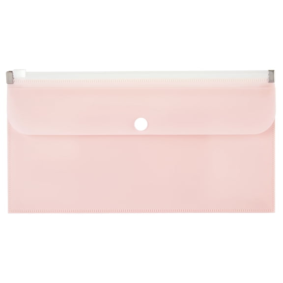 Office Depot® Brand 2-Pocket Envelope, 1-1/4" Expansion, Check Size, Pink