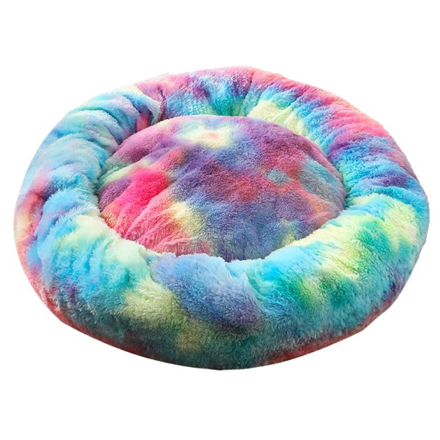 Cama Redonda para Mascotas Blusea, Suave y Acogedora, Color Azul Vibrante (Diámetro 100cm), Empaque de Tres Capas en Caja de Cartón Resistente