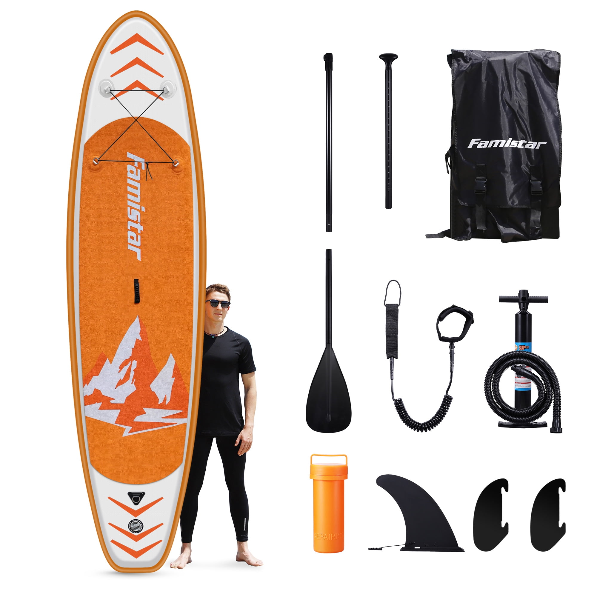 Durable and Light Weight ISUP Paddle Board with Premium Accessories Stable Wide Stance Standing Boat for Youth and Adult ESTABLA Inflatable Stand Up Paddle Board 106 x 32 x 6