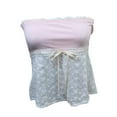thumbnail image 5 of Womens Lace Trim Tube Crop Tops Sheer Mesh Backless Strapless Tops Fairy Grunge Bandeau Vest Y2k Streetwear, 5 of 6