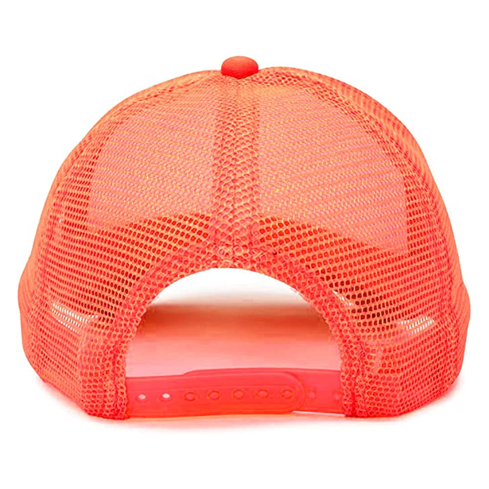 MR.R Sublimation Blank Polyester Mesh Cap Mesh Hat Two Tone Trucker Summer Mesh Cap with Adjustable Snapback,Orange,6 Pieces