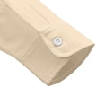 thumbnail image 6 of LYSMORA Mens Lapel Long Sleeve Western Button Down Shirt Dual Snap Chest Pockets Solid Woven Casual Cowboy Shirt, 6 of 8