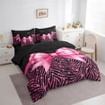 thumbnail image 3 of Manfei Pink Ribbon Bowknot 7pcs Full Bedding Set - Zebra Glitter Print, 3 of 7