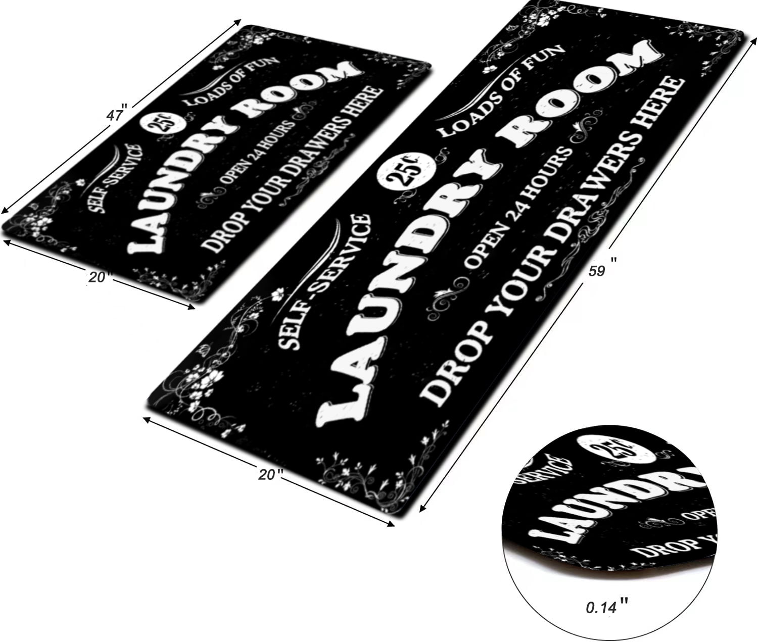 Laundry Room Rug Runner Stylish eyecy Non-Slip Laundry Room Rug 20"x59", Versatile, Waterproof Runner for Laundry Room, Kitchen, and Bathroom, Mudroom Decor and Farmhouse Charm