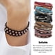 thumbnail image 5 of Pulseras de Cuero Qarigey Vintage para mujer brazalete de cuentas de cristal multicapa broche color Caqui, 5 of 6
