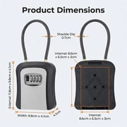 Key Lock Box with Code, Portable Combination Lockbox Wall-Mounted Key Storage Box for House Keys, Resettable Code Safe Security Lock Box for Home