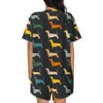 thumbnail image 6 of Fuzoiu Plaid Dachshund Print Women's Short-Sleeved Pajama Set,Lounge Sleepwear Set,Womens Pajama Sets 2 Piece,Button-Up Top and Shorts with Pockets-Medium, 6 of 7