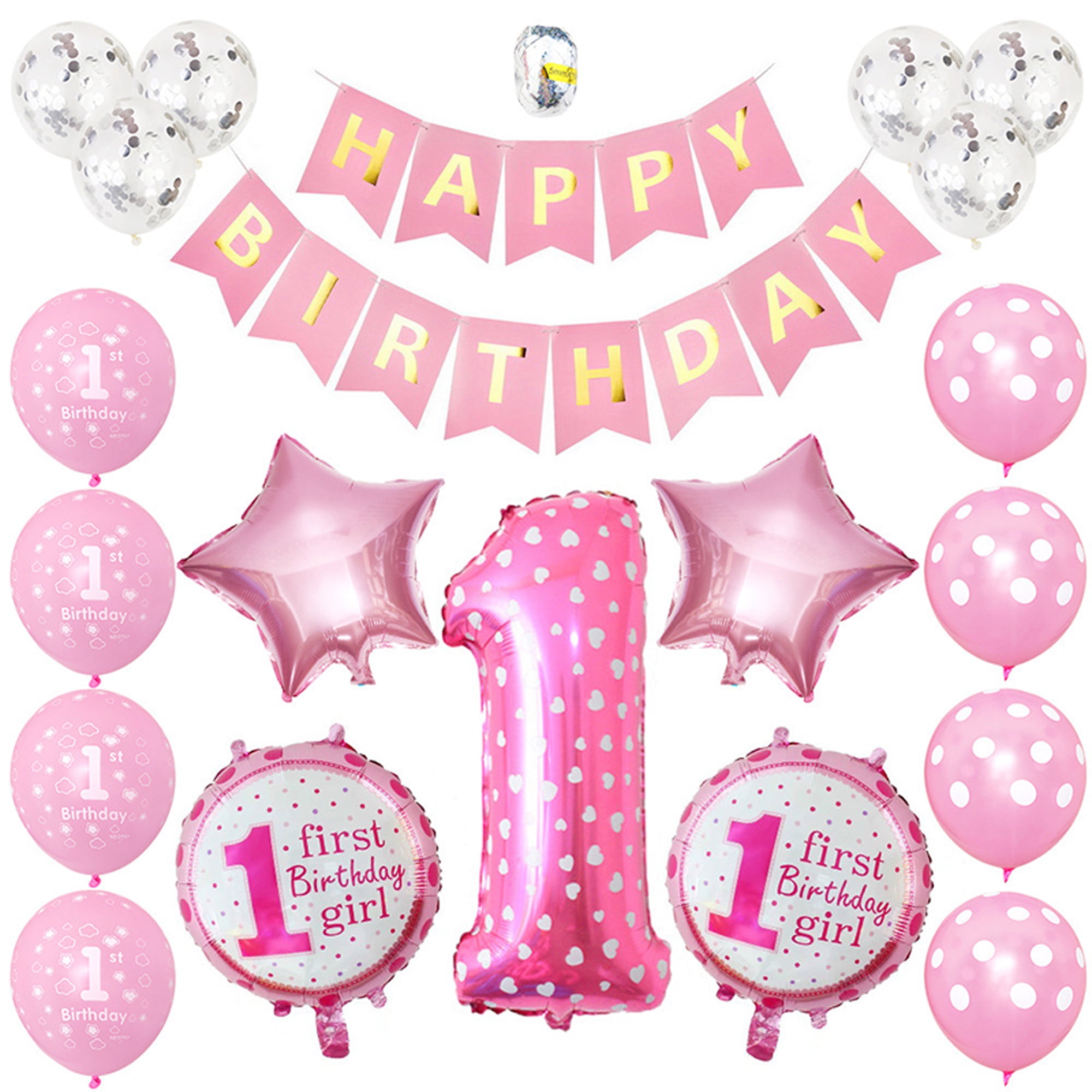 First Birthday Girl Photo Kit Pink 