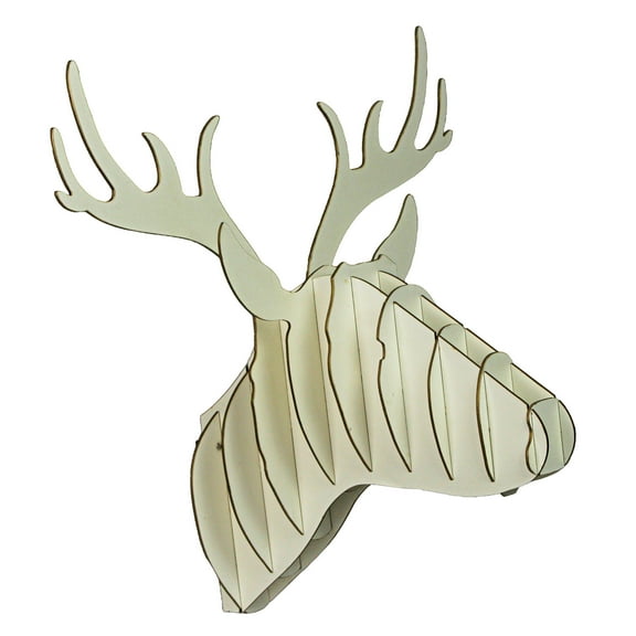 Shiraleah Small White Deer Head Puzzle Wall Mount Trophy Sculpture