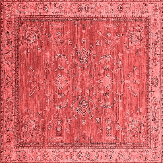 Ahgly Company Indoor Square Oriental Red Industrial Area Rugs, 4' Square