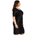 thumbnail image 2 of Vestido de satÃ­n con nudo Roman Fashion/ Tallas Extras, 4313 (Negro) negro 36 Roman Fashion V-GR-4313-NEGRO, 2 of 6